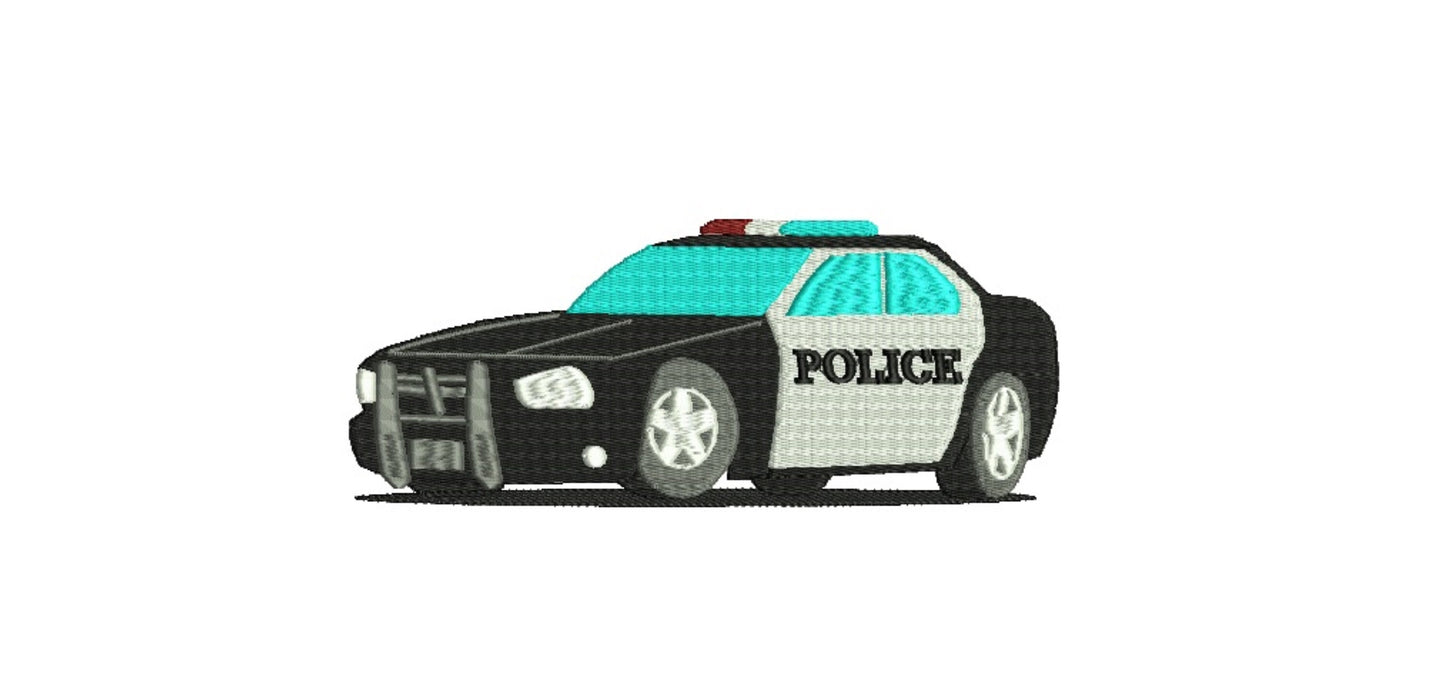 Car machine embroidery design, vehicle embroidery design, cops embroidery, police embroidery, siren embroidery, boy embroidery