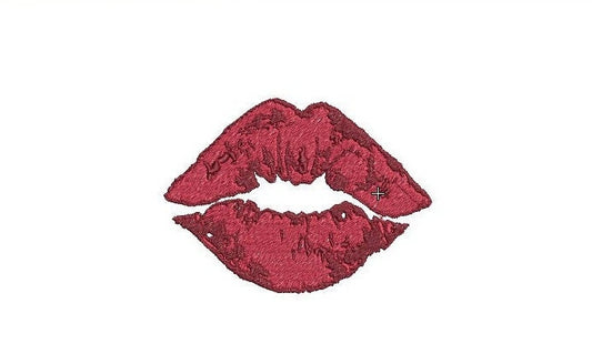 Impression machine embroidery design, kiss embroidery, lips embroidery, 3 sizes, digitized embroidery, digitized embroidery pattern