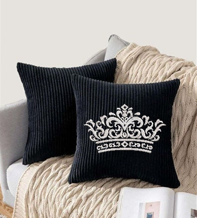 Crown embroidery design, king embroidery, queen embroidery, crest embroidery, tiara embroidery, 8 sizes, digitized embroidery pattern