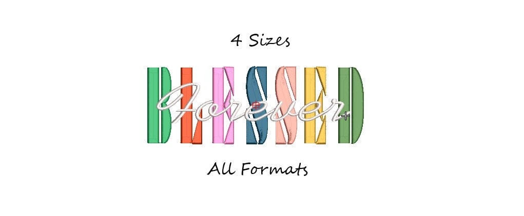 Blessed forever machine Embroidery Design, thankful embroidery, grateful embroidery, 4 Sizes, instant download, digitized embroidery pattern