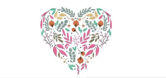 Floral heart mini machine embroidery design, tiny embroidery, minimalist embroidery, 9sizes, instant download, digitized pattern